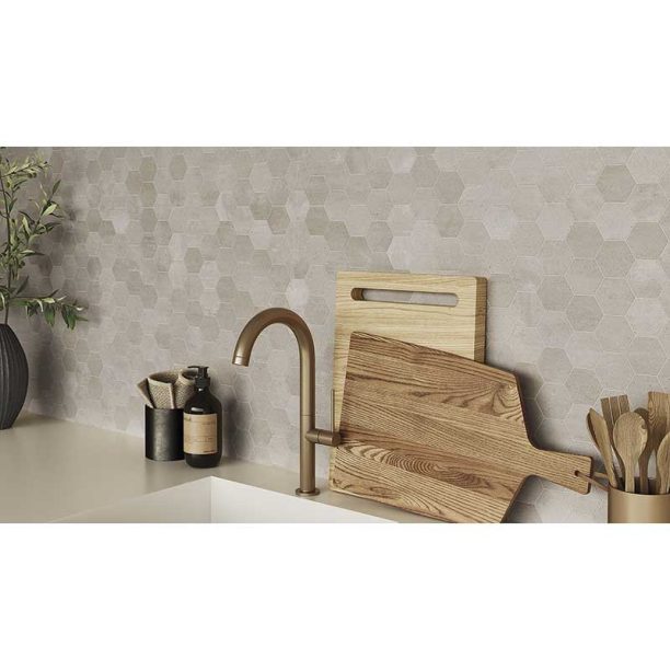 MOSAICO KAI HEX GREIGE 27.5X29.3
